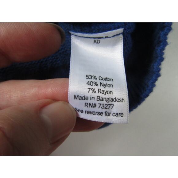 Croft & Barrow Sweater XL Blue Fair Isle Knit Cotton Blend Crew Neck Winter - Picture 4 of 7